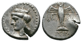 (Silver, 5.59g 19mm)PONTOS. Amisos (as Peiraios). Siglos (Circa 435-370 BC). Dian-, magistrate.
Obv: Head of Hera left, wearing stephanos.
Rev: ΔIAN /...