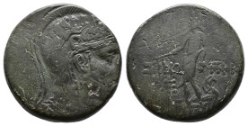 (Bronze, 18.27g 28mm)PONTOS. Sinope.Time of Mithradates VI Eupator (Circa 85-65 BC). Ae.
Obv: Helmeted head of Athena right.