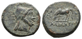(Bronze, 12.12g 24mm)PONTUS, Chabakta . Circa 100-85 BC.. Head of Perseus right, wearing Phrygian helmet