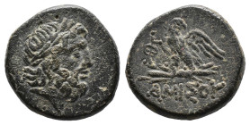 (Bronze, 7.80g 20mm)PONTOS. Amisos. Time of Mithradates VI Eupator, circa 100-85 BC. AE
Laureate head of Zeus to right.
Rev. AMIΣOY Eagle standing l...