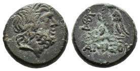 (Bronze, 7.45g 20mm)PONTOS. Amisos. Time of Mithradates VI Eupator, circa 100-85 BC. AE
Laureate head of Zeus to right.
Rev. AMIΣOY Eagle standing l...