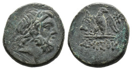 (Bronze, 7.84g 21mm)PONTOS. Amisos. Time of Mithradates VI Eupator, circa 100-85 BC. AE
Laureate head of Zeus to right.
Rev. AMIΣOY Eagle standing l...