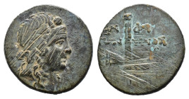 (Bronze, 3.40g 19mm)PONTOS. Kabeira. Time of Mithradates VI Eupator (Circa 85-65 BC). Ae.
Head of Perseus right, wearing winged Phrygian helmet.
Rev...
