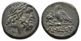 (Bronze, 8.56g 20mm)PONTOS. Amisos. Time of Mithradates VI Eupator, circa 100-85 BC. AE
Laureate head of Zeus to right.
Rev. AMIΣOY Eagle standing l...
