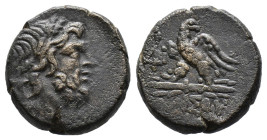 (Bronze, 8.14g 20mm)PONTOS. Amisos. Time of Mithradates VI Eupator, circa 100-85 BC. AE
Laureate head of Zeus to right.
Rev. AMIΣOY Eagle standing l...