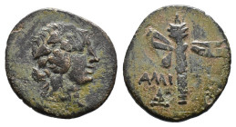 (Bronze, 3.11g 19mm)PONTUS, Amisos . Circa 85-65 BC. Æ Head of Perseus right, wearing a winged Phrygian helmet / AMI-SOU, winged harpa; monogram right...