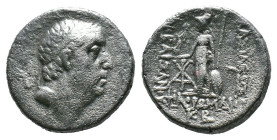 (Silver, 3.99g 17mm)Kings of Kappadokia, Ariobarzanes I AR Drachm. year 25 (= 71/0 BC). Diademed head r. / Athena Nikephoros