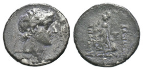 (Silver, 3.43g 18mm)Ancient Greek Coins - Eusebeia - Ariarathes IX - Athena Drachm. 100-85 BC. Cappadocia mint. Obv: diademed head of Ariarathes right...