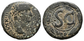 (Bronze, 14.14g 27mm)SYRIA, Seleucis and Pieria. Antioch. Tiberius. AD 14-37. Struck AD 31-32. Laureate head right / SC within laurel-wreath. 170, 158...