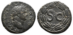 (Bronze, 7.47g 22mm)Syria, Seleucis and Pieria, Antioch, Titus, as Caesar, (69-79); AE as, obv. laureate head to right of Titus.