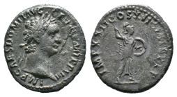 (Silver, 2.99g 19mm)Domitian, A.D. 81-96. AR Denarius. Extremely Fine.
AR Denarius. Rome, A.D. 87 . Laureate head of Domitian
right. Rv. Minerva stand...
