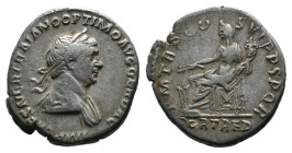 (Silver, 3.34g 19mm) Trajan, 98 - 117 n. Chr. Denar 116 - 117 n. Chr. Rom. Vs.: IMP CAES NER TRAIAN OPTIM AVG GERM DAC, drapierte Büste mit Lorbeerkra...