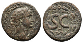 (Bronze, 12.05g 27mm)Traianus (98-117) - Syria / Antiochia ad Orontem - AE28 (year 8 = 104-105) - Laureate head right / Large SC within laurel-wreath,...