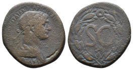 (Bronze, 15.22g 29mm)Traianus (98-117) - Syria / Antiochia ad Orontem - AE28 (year 8 = 104-105) - Laureate head right / Large SC within laurel-wreath