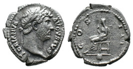 (Silver, 3.43g 19mm)Denarius circa 125-128, AR HADRIANVS – AVGVSTVS Laureate bust r. with drapery on far shoulder. Rev. COS – III Concordia seated l....