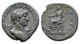 (Silver, 3.19g 18mm)Hadrianus AR Denarius, Concordia reverse
Hadrianus (117-138 AD). AR Denarius , Rome, 119-122.
Obv. IMP CAESAR TRAIAN HADRIANVS AVG...