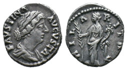 (Silver, 3.01g 16mm)Faustina Junior. Augusta, AD 147-175. AR Denarius . Rome mint. Struck under Marcus Aurelius, AD 161-164. Draped bust right / Hilar...