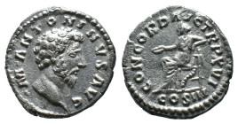 (Silver, 3.07g 18mm)Marcus Aurelius; 161-180 AD, Rome, 169 AD, Denarius, BM-484, RIC-205, C-209. Obv: M ANTONINVS AVG - ARM PARTH MAX Head laureate r....