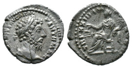 (Silver, 3.16g 18mm) Marcus Aurelius as Augustus (AD 161–180).
Silver denarius .
AD 168. M ANTONINVS AVG ARM PARTH MAX, laureate head of Marcus Aure...