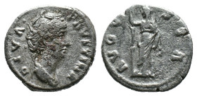 (Silver, 2.93g 18mm)Diva Faustina Senior (died AD 140/1). AR denarius. Rome, under Antoninus Pius, AD 141-146. DIVA FAVSTINA, draped bust of Faustina ...