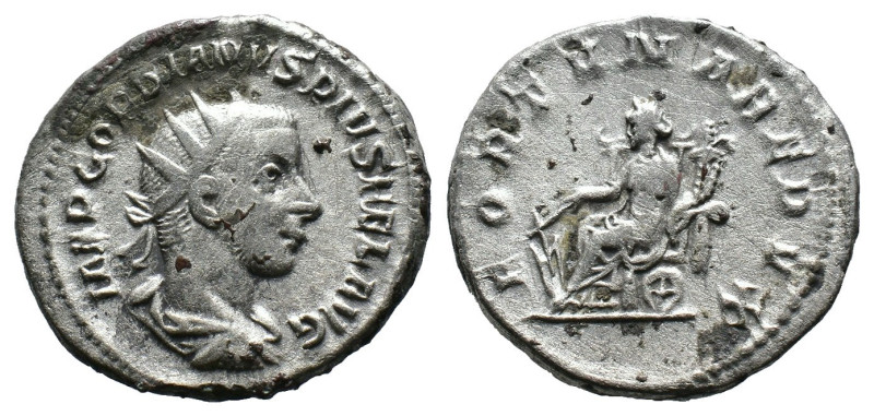 (Silver, 5.10g 22mm) Gordian III AR Antoninianus. Antioch, AD 242-243.
radiate, ...