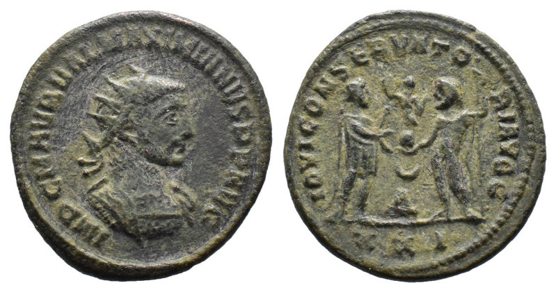 (Bronze, 3.78g 21mm)Maximianus Æ Antoninianus. Heraclea, AD 292-295. IMP C M A M...