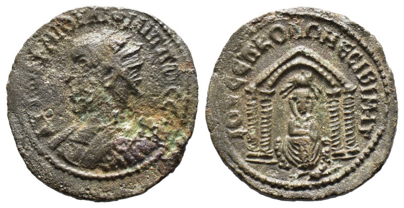 (Bronze, 8.53g 25mm)MESOPOTAMIA, Nisibis. Philip II. 247-249 AD. AE.
Radiate and...