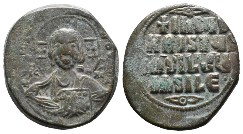 (Bronze, 12.08g 29mm) BYZANTINE EMPIRE. Temp. Constantine VIII-Basil II. Circa 1...