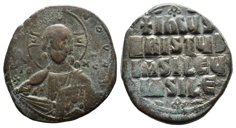 (Bronze, 10.41g 30mm) ) BYZANTINE EMPIRE. Temp. Constantine VIII-Basil II. Circa...