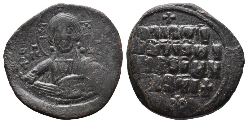 (Bronze, 11.77g 31mm) BYZANTINE EMPIRE. Temp. Constantine VIII-Basil II. Circa 1...