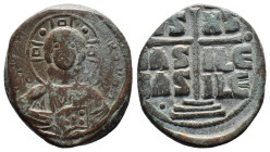 (Bronze, 11.99g 29mm) BYZANTINE EMPIRE. Time of Romanus III Argyrus. 1028-1034. Æ follis