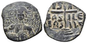 (Bronze, 8.35g 28mm) BYZANTINE EMPIRE. Time of Romanus III Argyrus. 1028-1034. Æ follis