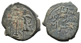 (Bronze, 5.26g 23mm) SALDUQIDS: 'Izz al-Din Salduq, 1129-1168, AE fals