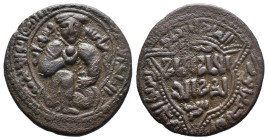 (Bronze, 11.45g 30mm) Ayyubids, Branch at Damascus. al-Ashraf Musa. 607-617/1210-1220. AE dirhem