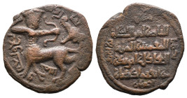 (Bronze, 10.82g 28mm) ARTUQIDS OF MARDIN: Artuq Arslan, 1201-1239, AE dirham