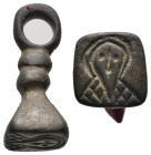 (Antiquities Bronze seal, 5.11g 23mm) Medieval seal circa 15th-16th century. Sold as seen.