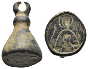 (Antiquities Bronze seal, 6.19g 20mm) Medieval seal circa 15th-16th century. Sold as seen.