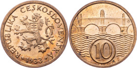 Czechoslovakia, 10 Haler 1933 Czechoslovakia, 10 Haler 1933, KM# 3|mint luster, min. toned; UNC

Grade: UNC