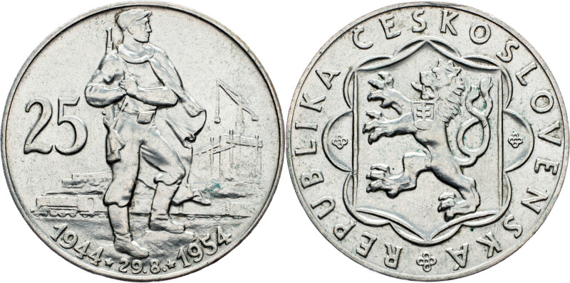 Czechoslovakia, 25 Korun 1954 Czechoslovakia, 25 Korun 1954, KM# 41|10th Anniver...