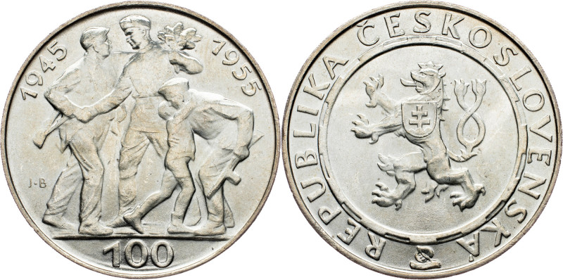Czechoslovakia, 100 Korun 1955 Czechoslovakia, 100 Korun 1955, KM# 45|10th Anniv...