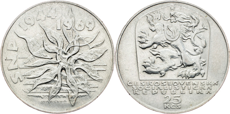 Czechoslovakia, 25 Korun 1969 Czechoslovakia, 25 Korun 1969, KM# 67|25th Anniver...
