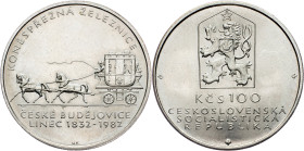 Czechoslovakia, 100 Korun 1982 Czechoslovakia, 100 Korun 1982, KM# 107|150 Years - Horse drawn railway; UNC

Grade: UNC