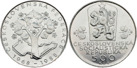 Czechoslovakia, 500 Korun 1988 Czechoslovakia, 500 Korun 1988, KM# 131|20 Years - Czech and Slovak Federation; UNC

Grade: UNC