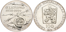 Czechoslovakia, 100 Koruna 1989 Czechoslovakia, 100 Koruna 1989, Ag, KM# 135|Toned; UNC

Grade: UNC
