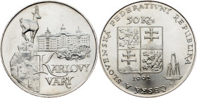 Czechoslovakia, 50 Korun 1991 Czechoslovakia, 50 Korun 1991, KM# 157|Karlovy Vary; UNC

Grade: UNC