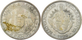Hungary, 2 Pengo 1929, BP Hungary, 2 Pengo 1929, BP, KM# 511; VF

Grade: VF
