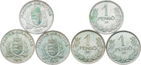 Hungary, 1 Pengo, BP, Lot of 3pcs Hungary, 1 Pengo, BP, KM# 510|Lot of 3pcs
