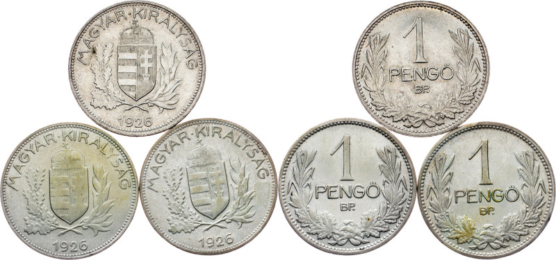 Hungary, 1 Pengo, BP, Lot of 3pcs Hungary, 1 Pengo, BP, KM# 510|Lot of 3pcs