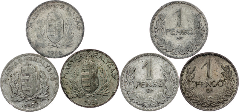 Hungary, 1 Pengo, BP, Lot of 3pcs Hungary, 1 Pengo, BP, KM# 510|Lot of 3pcs