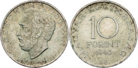 Hungary, 10 Forint 1948, BP Hungary, 10 Forint 1948, BP, KM# 538; VF

Grade: VF
